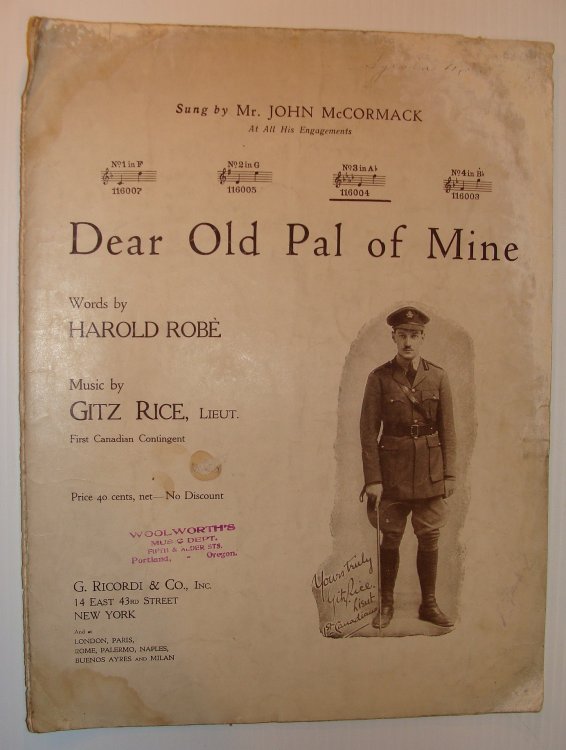 Image for Dear Old Pal of Mine - Sheet Music for Piano and Voice Dear Old Pal of Mine - Sheet Music for Piano and Voice