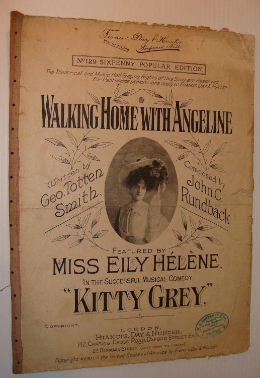 Image for Walking Home With Angeline: Sheet Music for Voice and Piano - Featured By Miss Eily Helene in the Successful Musical Comedy Kitty Grey Walking Home With Angeline: Sheet Music for Voice and Piano - Featured By Miss Eily Helene in the Successful Musical Comedy Kitty Grey