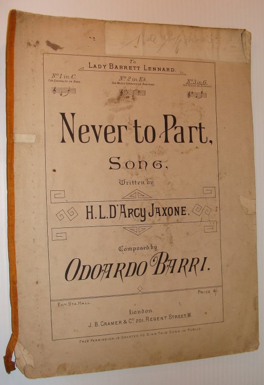 Never To Part: Sheet Music for Piano and Voice