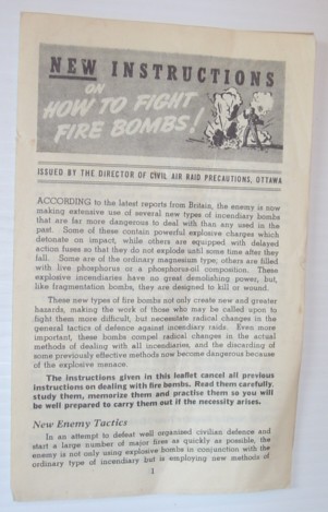 New Instructions on How to Fight Fire Bombs