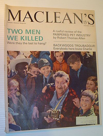 Maclean's Magazine, 18 September 1965 *Cover Photo of Charlie Chamberlain / Colour CTV Centerfold Ad*