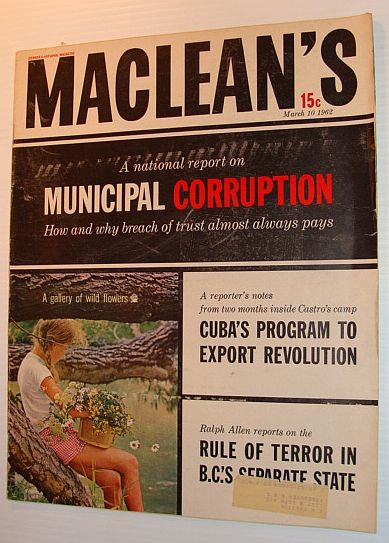 Image for Maclean's Magazine, March 10, 1962 - Special Municipal Corruption Issue Maclean's Magazine, March 10, 1962 - Special Municipal Corruption Issue