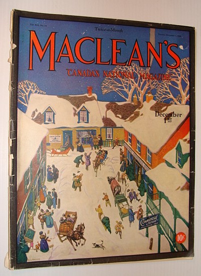 Maclean's - Canada's National Magazine, December 1, 1928 *A.J. Casson Cover Art*