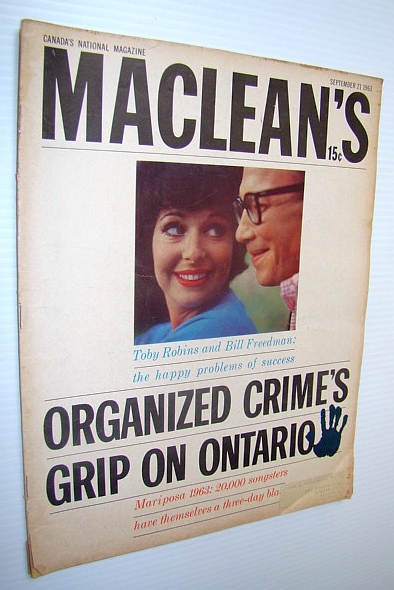 Maclean's Magazine, September 21, 1963 - Organized Crime's Grip on Ontario