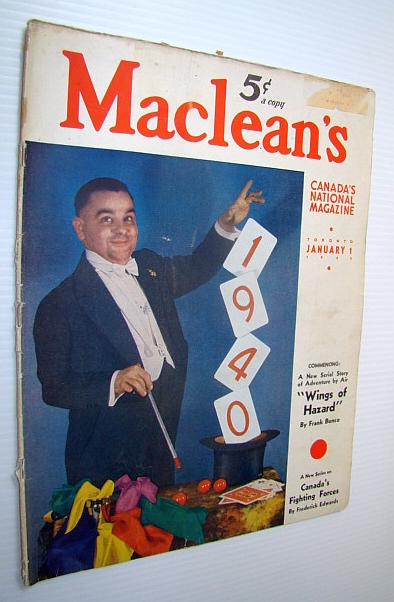 Image for Maclean's - Canada's National Magazine, 1 January, 1940 - The Case Against Pacifism, by leading Canadian Christian Claris Edwin Silcox Maclean's - Canada's National Magazine, 1 January, 1940 - The Case Against Pacifism, by leading Canadian Christian Claris Edwin Silcox
