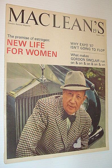 Image for Maclean's Magazine, August 7, 1965 - Volume 78, Number 15 - Gordon Sinclair Cover Photo Maclean's Magazine, August 7, 1965 - Volume 78, Number 15 - Gordon Sinclair Cover Photo