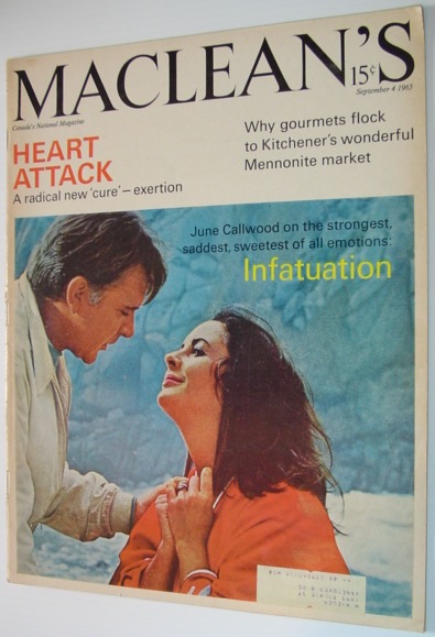Maclean's Magazine, September 4, 1965 - Cover Photo of Richard Burton and Elizabeth Taylor