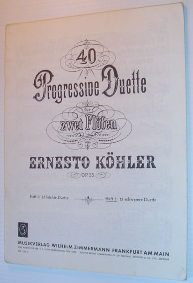 15 Progressive Duets for 2 Flutes: Op.55 Vol. II - Appendix to the Flute School, Part II