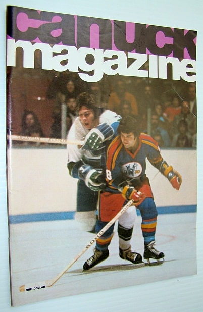 Image for Vancouver Canuck Magazine, November 5, 1974 - Colour Cover Photo of Bob Dailey Checking a Kansas City Scout Vancouver Canuck Magazine, November 5, 1974 - Colour Cover Photo of Bob Dailey Checking a Kansas City Scout