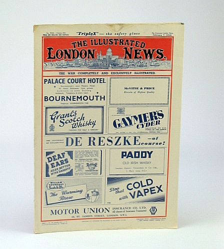 The Illustrated London News (ILN), Saturday, February (Feb.) 7, 1942 - Cover Photo of U.S. Soldier Newly Arrived in Great Britain / The Caproni-Campini Jet-Powered Aeroplane