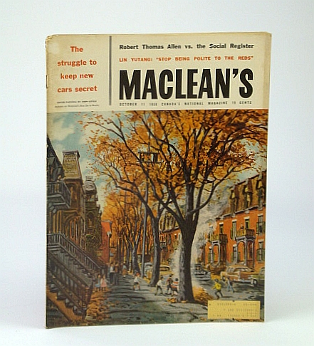Maclean's - Canada's National Magazine, October (Oct.) 11, 1958 - Memoirs of A.Y. Jackson / Herman Geiger-Torel / Soapy Smith