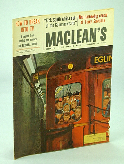 Maclean's - Canada's National Magazine, 19 December (Dec.) 1959 - The Mighty Siftons / Terry Sawchuk