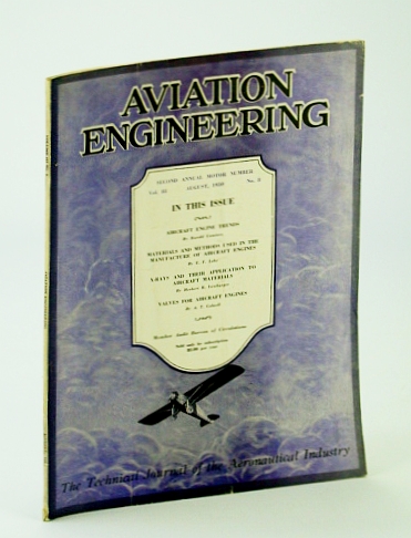 Aviation Engineering (Magazine) - The Technical Journal of the Aeronautical Industry, August (Aug.) 1930 - Aircraft Engine Trends