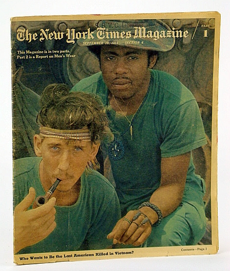 The New York Times Magazine, Part I (One/1), September (Sept.) 19, 1971 - Football Kicker Jan Stenerud of the Kansas City Chiefs / Concert Pianist Andre Watts