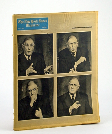 The New York Times Magazine, April (Apr.) 7, 1963 - Cover Photos of Charles De Gaulle