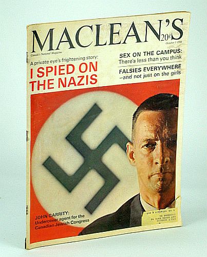 Image for Maclean's Magazine, October (Oct.) 1, 1966 - John Garrity Spied for the Canadian Jewish Congress Maclean's Magazine, October (Oct.) 1, 1966 - John Garrity Spied for the Canadian Jewish Congress