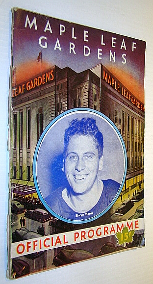 Maple Leaf Gardens Official Programme, December 30, 1944, Toronto Maple Leafs Vs. Chicago Black Hawks - Elwyn Morris Cover Photo / Coke Ad with Swastika / Turk Broda in the Military