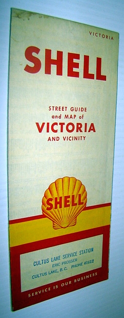 1957 Shell Street Guide and Map of Victoria, British Columbia (B.C.) And Vicinity