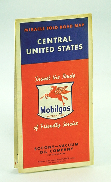 Mobilgas Miracle Fold Road Map of the Central United States