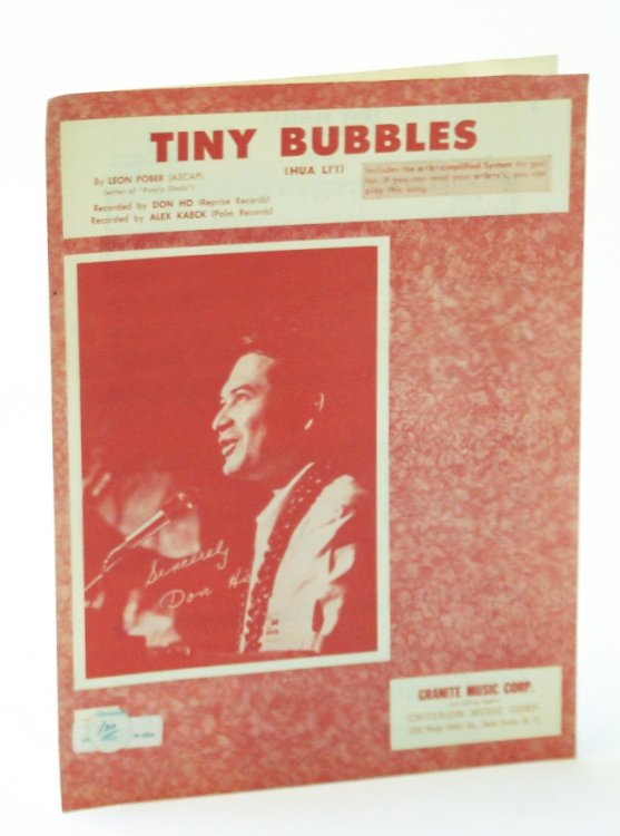 Tiny Bubbles (Hua Li'i): Sheet Music for Piano and Voice with Ukulele Chords