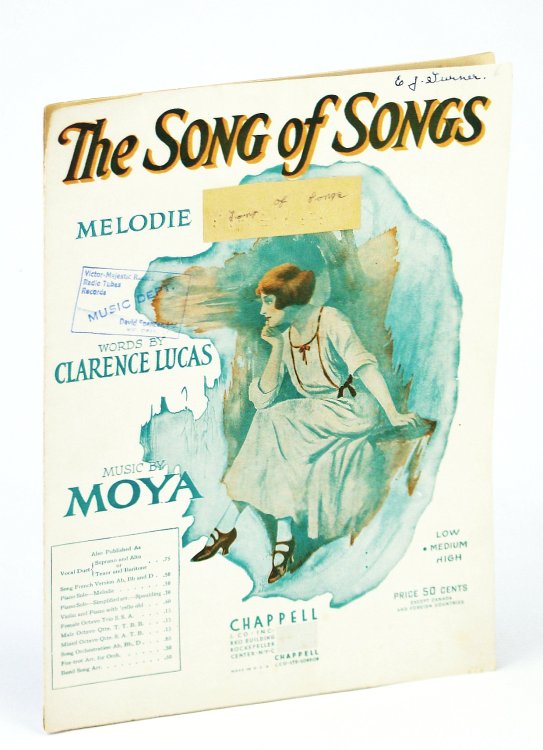 The Song of Songs - Chanson Du Coeur Brise: Sheet Music for Voice and Piano