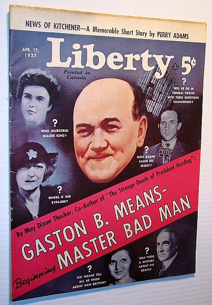 Image for Liberty Magazine (Canadian Edition) April 17, 1937 - Cover Illustration of Gaston B. Means / Bojangles of Harlem Liberty Magazine (Canadian Edition) April 17, 1937 - Cover Illustration of Gaston B. Means / Bojangles of Harlem