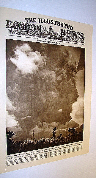 The Illustrated London News (ILN), February 24, 1951 - Cover Photo of Mount Lamington Volcano in New Guinea / Marriage of the Shah of Iran