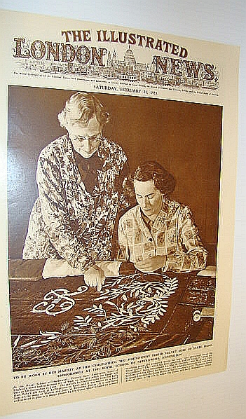 Image for The Illustrated London News (ILN) February 21, 1953 - Cover Photo of Preparation of the Magnificent Purple Robe To Be Worn By Her Majesty at Her Coronation The Illustrated London News (ILN) February 21, 1953 - Cover Photo of Preparation of the Magnificent Purple Robe To Be Worn By Her Majesty at Her Coronation