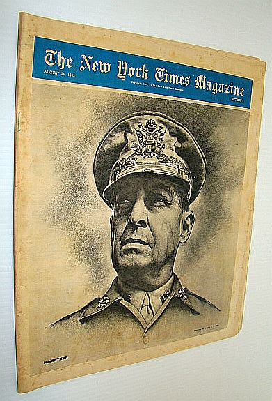 Image for The New York Times Magazine, August 26, 1945 - General MacArthur Cover Portrait The New York Times Magazine, August 26, 1945 - General MacArthur Cover Portrait