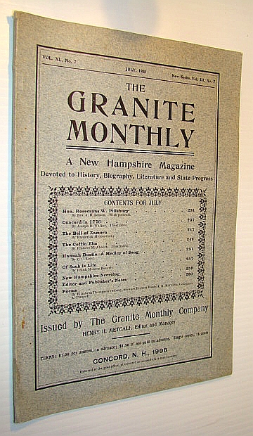 The Granite Monthly - A New Hampshire Magazine Devoted to History, Biography, Literature and State Progress, July, 1908, Vol XL, No. 7, New Series, Vol. III, No. 7 - Hon. Rosecrans W. Pillsbury