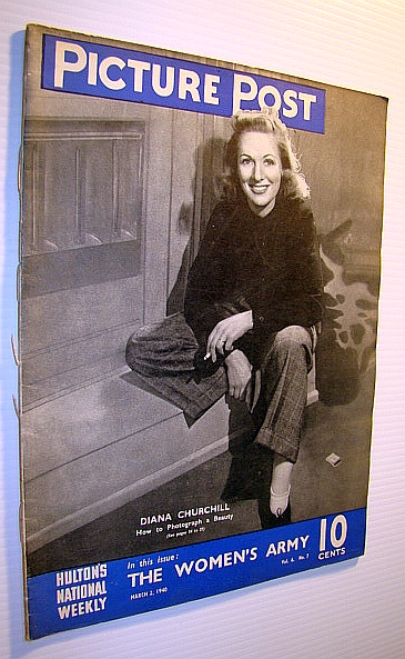 Picture Post Magazine - Hulton's National Weekly, March 2, 1940 - Actress Diana Churchill Cover Photo
