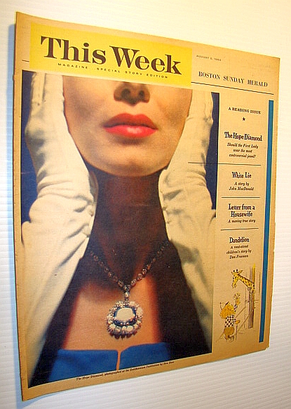 Image for This Week Magazine, August 2, 1964 - Insert to the Boston Sunday Herald: Hope Diamond Cover Photo This Week Magazine, August 2, 1964 - Insert to the Boston Sunday Herald: Hope Diamond Cover Photo
