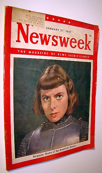 Newsweek - The Magazine of News Significance, January 27, 1947: Cover Photo of Ingrid Bergman;