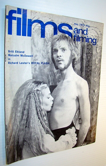 Films and Filming Magazine, May 1975 - Cover Photo of Britt Ekland and Malcolm McDowell in 'Royal Flash'