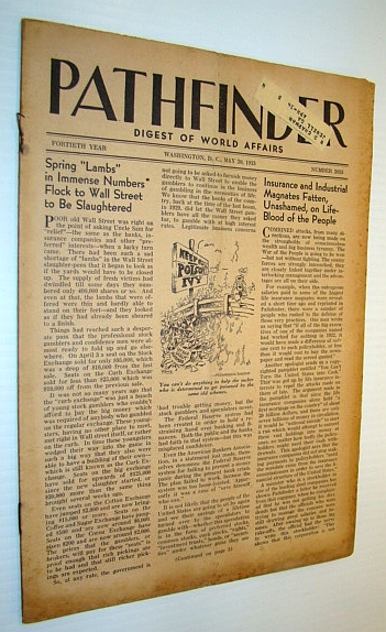 Pathfinder Magazine - A Weekly Digest of World Affairs, May 20, 1933 - Sheep Flock to Wall Street to be Slaughtered