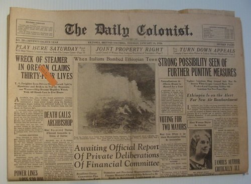 The Daily Colonist, Tuesday, January 14, 1936, Victoria, British Columbia Newspaper