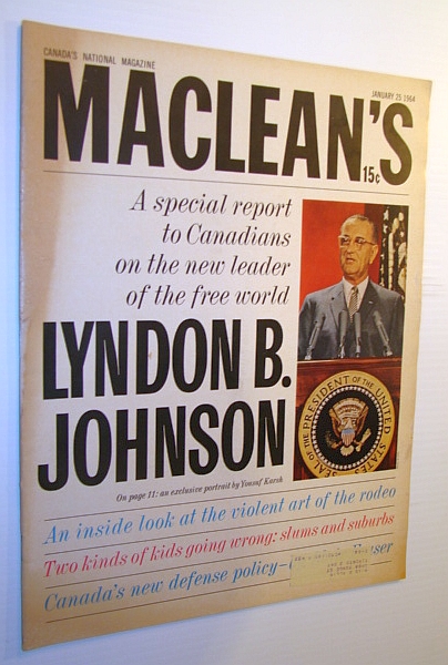 Maclean's Magazine, 25 January 1964 - Lyndon B. Johnson Cover Photo