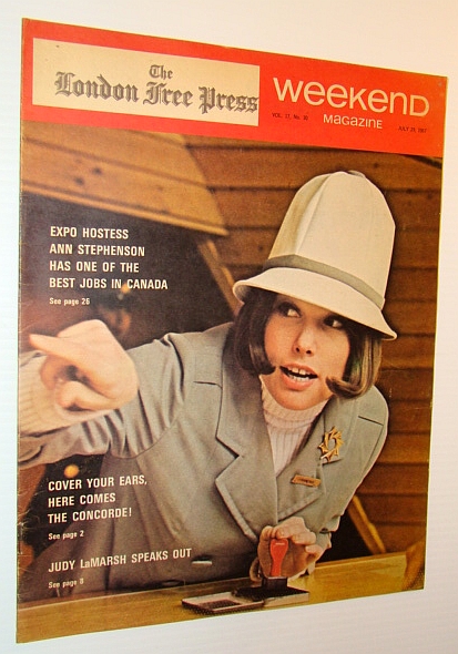 Weekend Magazine, 29 July 1967 (Newspaper Insert) - Expo Hostess Ann Stephenson Cover Photo