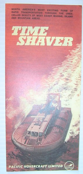 TimeShaver: 4-Panel Brochure for a Passenger Hovercraft Service Which Connected Vancouver Island (Nanaimo and Victoria) with Vancouver, British Columbia in the Early 1970s