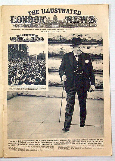 The Illustrated London News, August (Aug.) 4, 1945: Great Coverage of WWII Aftermath / Mitchell Bomber Strikes Empire State Building
