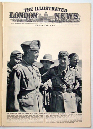 The Illustrated London News, April (Apr.) 18, 1936: Italian Marshall Badoglio Cover Photo / Centrefold Aerial Photo of Vancouver