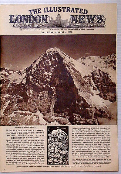 Image for The Illustrated London News, August (Aug.) 4, 1962 - Barry Brewster Dies Climbing the North Face of Eiger The Illustrated London News, August (Aug.) 4, 1962 - Barry Brewster Dies Climbing the North Face of Eiger