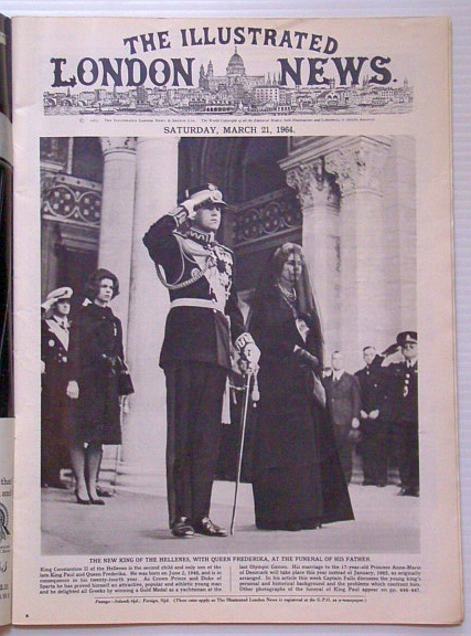 The Illustrated London News, March (Mar.) 21, 1964 - Funeral of King Paul of Greece / 60 Years of the Anglo-French Accord