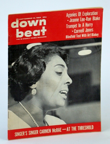 Down Beat - The Bi-Weekly Music Magazine, September (Sept.) 13, 1962, Vol. 29, No. 24 - Carmen McRae Cover Photo