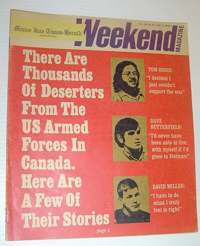 The Moose Jaw Times-Herald Weekend Magazine, February 7, 1970 *STORIES OF AMERICAN DRAFT DODGERS IN CANADA*