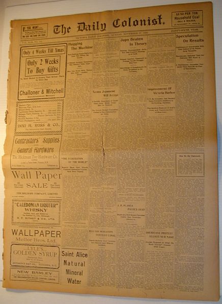 The (Victoria, British Columbia) Daily Colonist Newspaper: Sunday, November 27, 1904 Issue