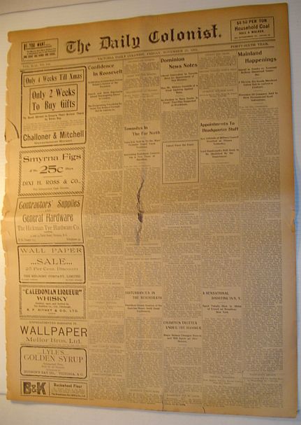 The (Victoria, British Columbia) Daily Colonist Newspaper: Friday, November 25th, 1904 Issue