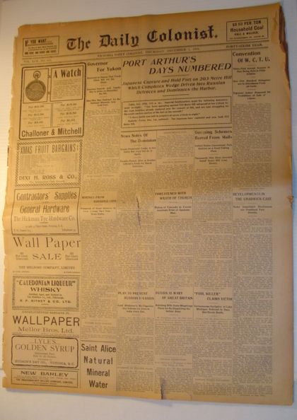 The (Victoria, British Columbia) Daily Colonist Newspaper: Thursday, December 1, 1904 Issue