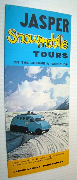 Jasper Snowmobile Tours On the Columbia Icefields - Vintage Brochure