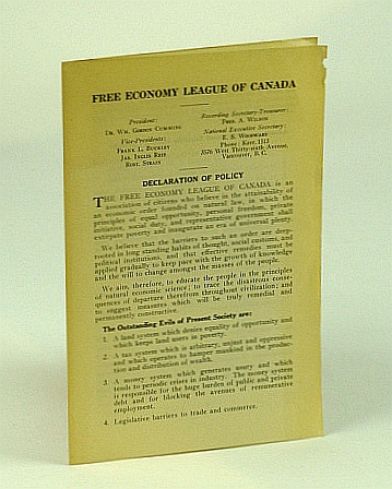 Free Economy League of Canada Informational Leaflet